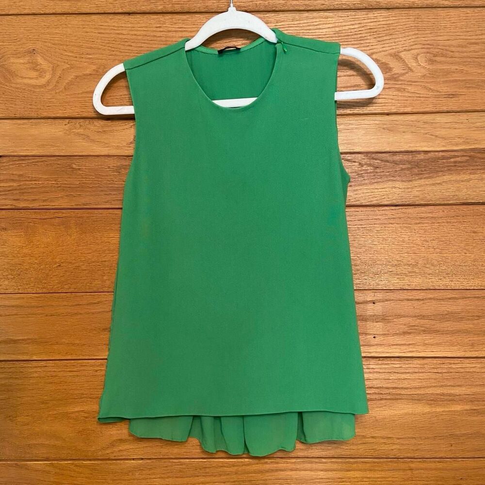 Joseph green ivy crepe stretch georgette back tank top